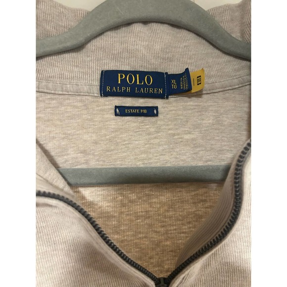 Polo Ralph Lauren Men’s XL Formal Sweater Half-Zip Tan/Cream Top - Picture 6 of 12